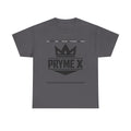 T-Shirt — PRYME X Crown Logo Tee (Streetwear, Minimal Monochrome)