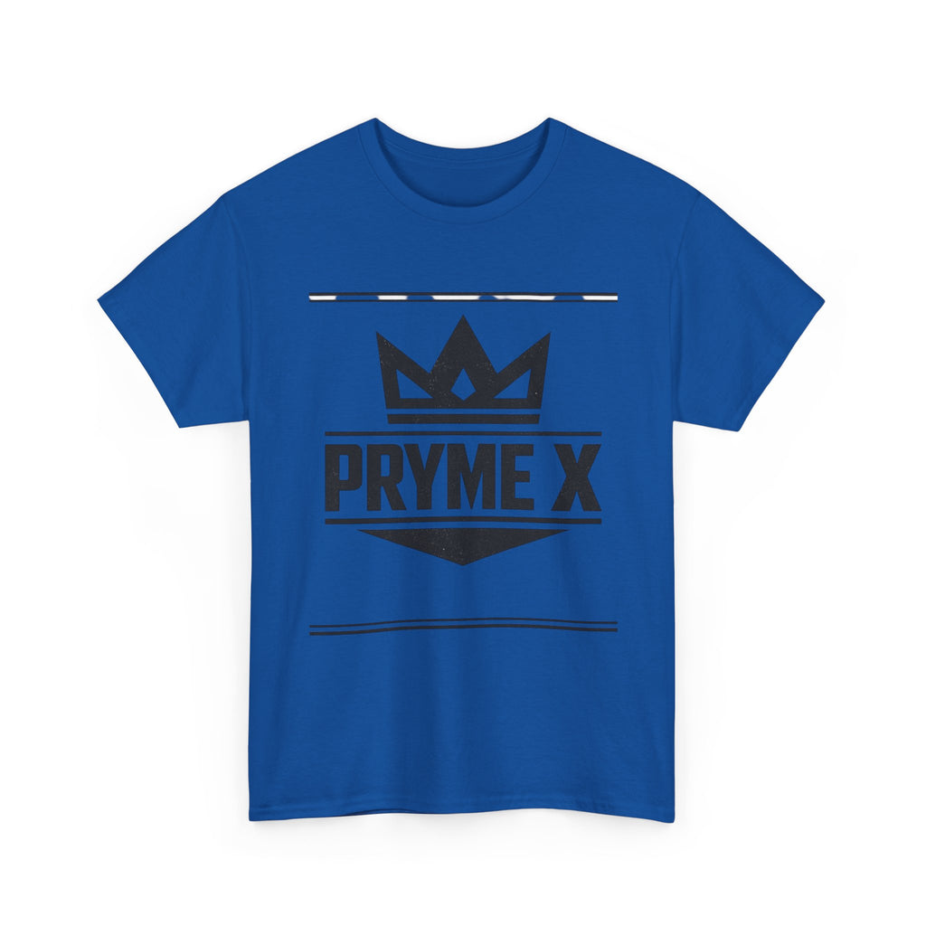 T-Shirt — PRYME X Crown Logo Tee (Streetwear, Minimal Monochrome)