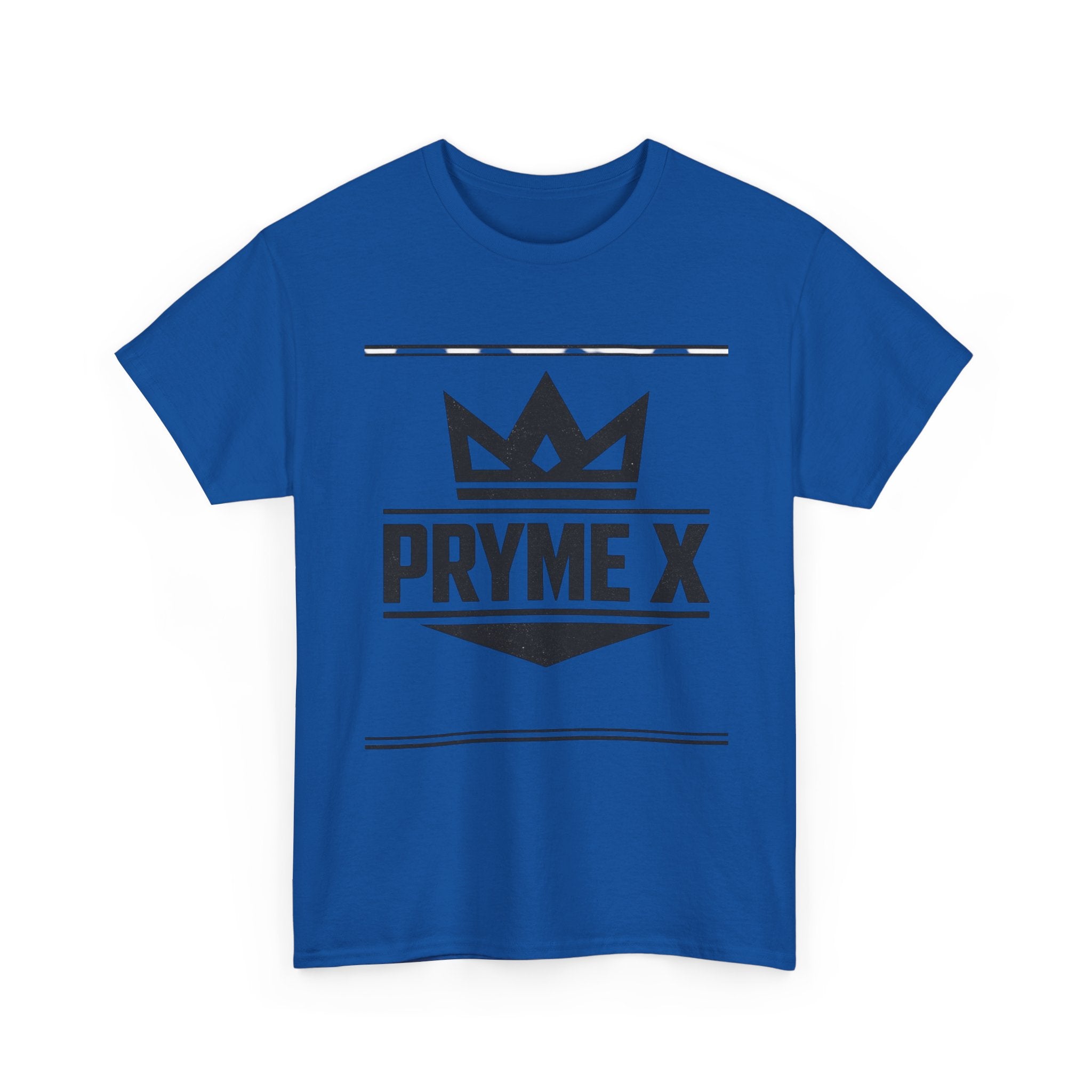 T-Shirt — PRYME X Crown Logo Tee (Streetwear, Minimal Monochrome)