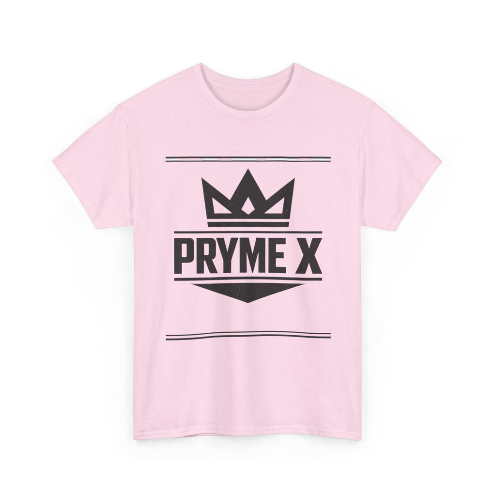 T-Shirt — PRYME X Crown Logo Tee (Streetwear, Minimal Monochrome)