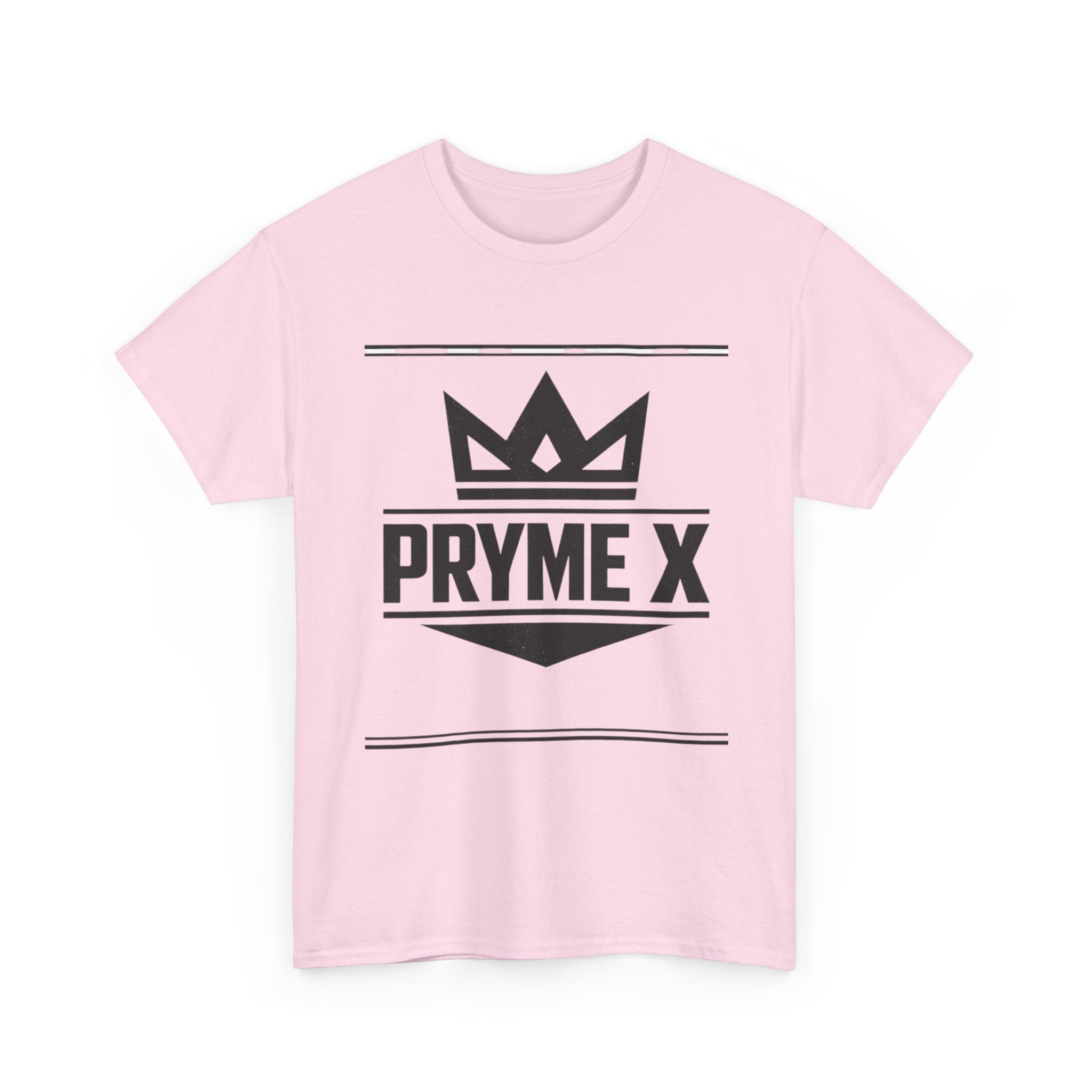 T-Shirt — PRYME X Crown Logo Tee (Streetwear, Minimal Monochrome)
