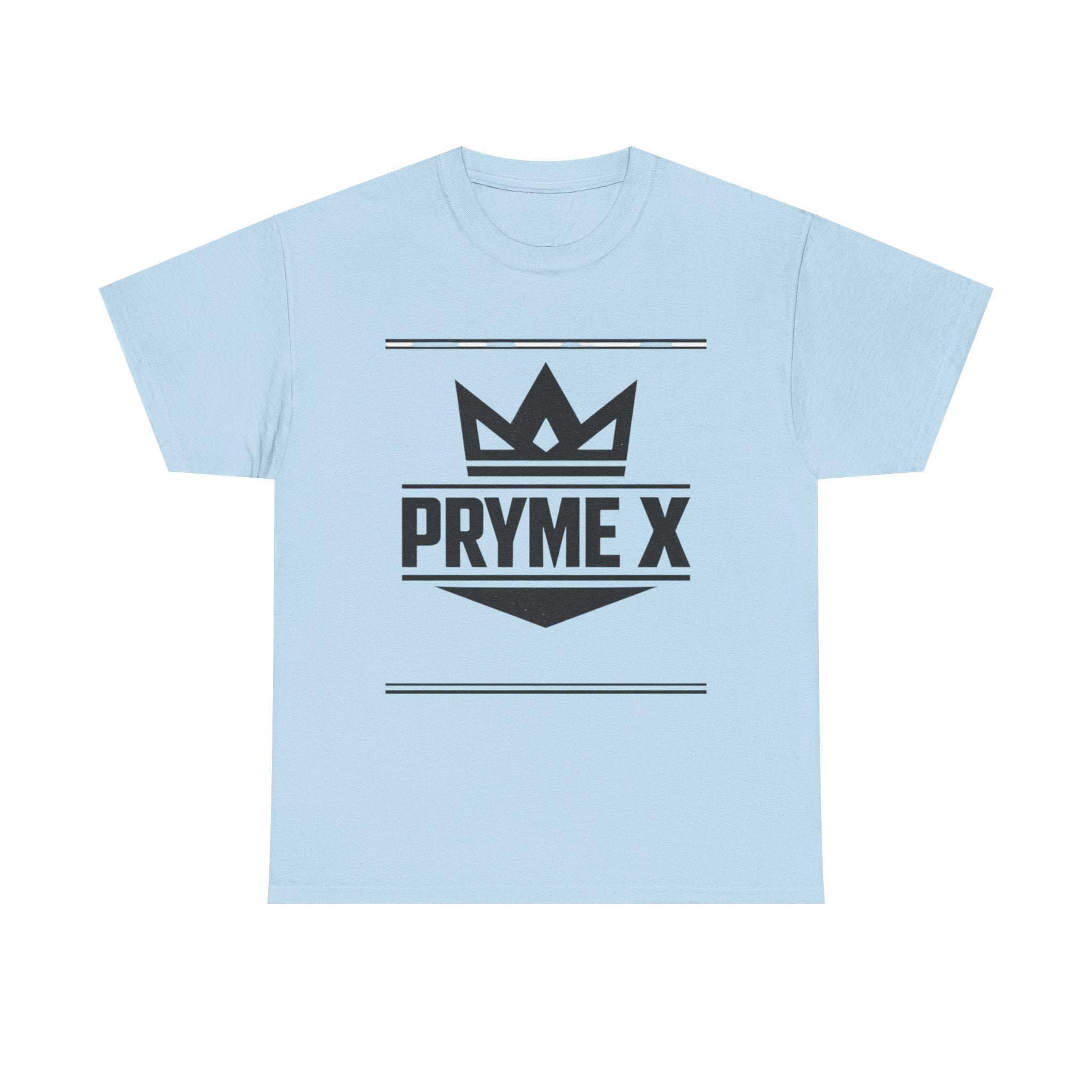 T-Shirt — PRYME X Crown Logo Tee (Streetwear, Minimal Monochrome)
