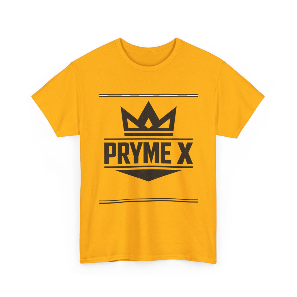 T-Shirt — PRYME X Crown Logo Tee (Streetwear, Minimal Monochrome)