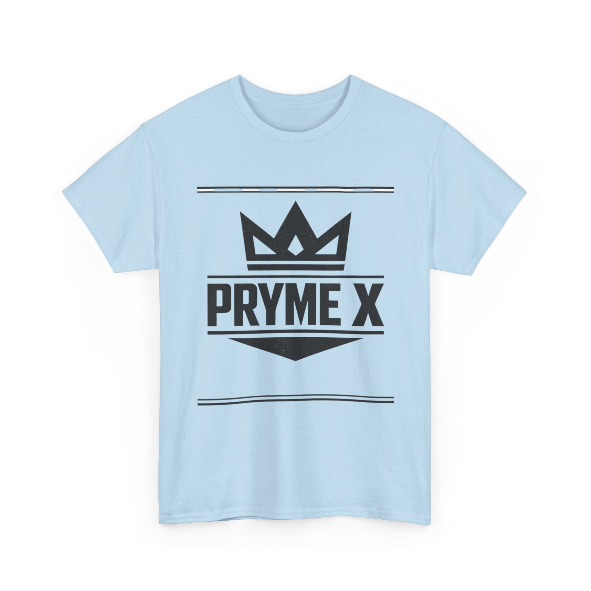 T-Shirt — PRYME X Crown Logo Tee (Streetwear, Minimal Monochrome)
