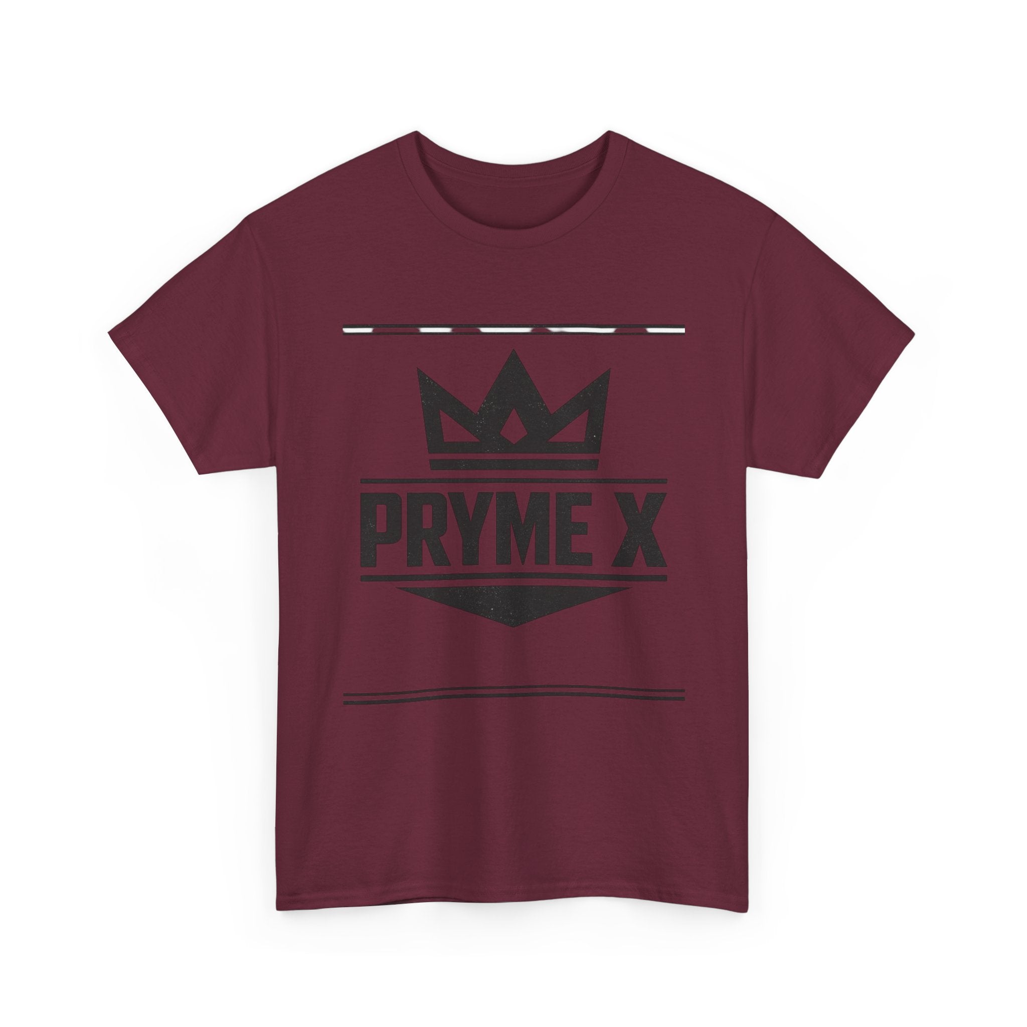 T-Shirt — PRYME X Crown Logo Tee (Streetwear, Minimal Monochrome)