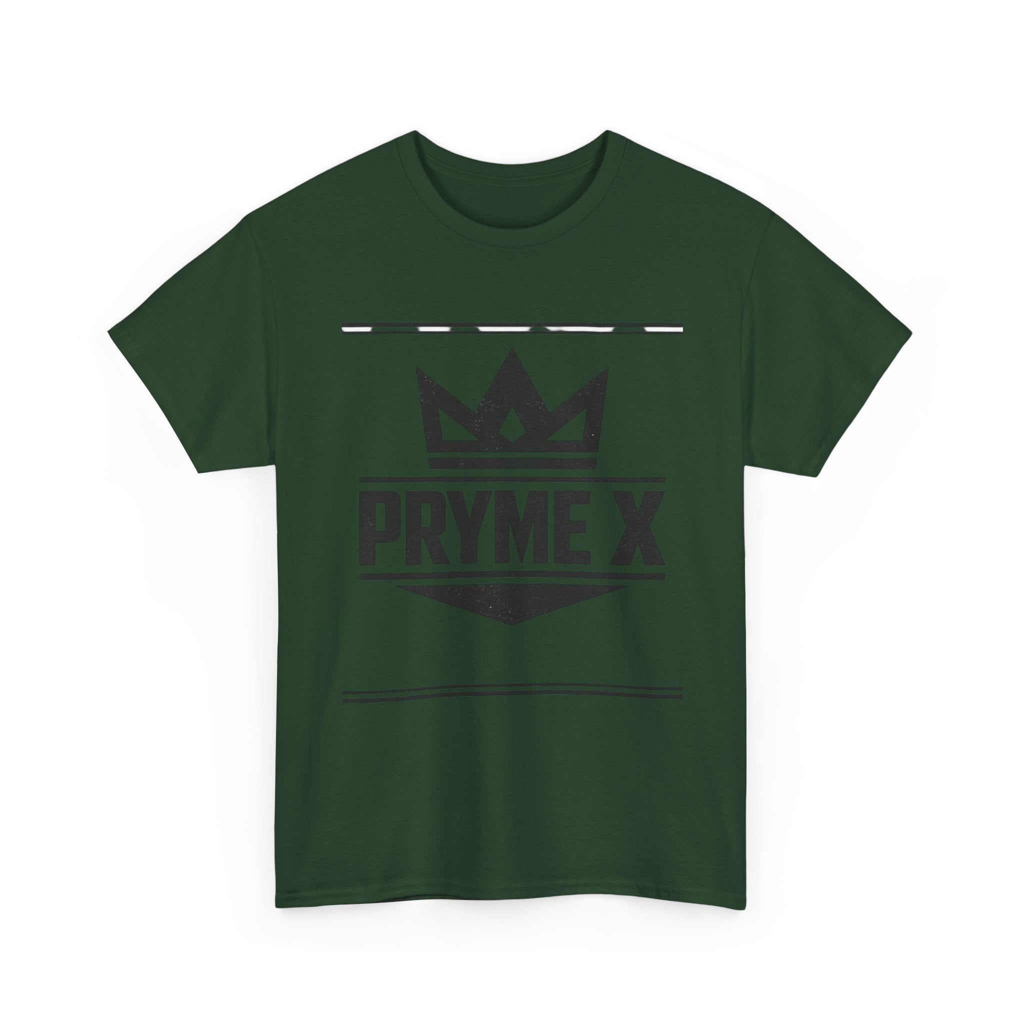 T-Shirt — PRYME X Crown Logo Tee (Streetwear, Minimal Monochrome)