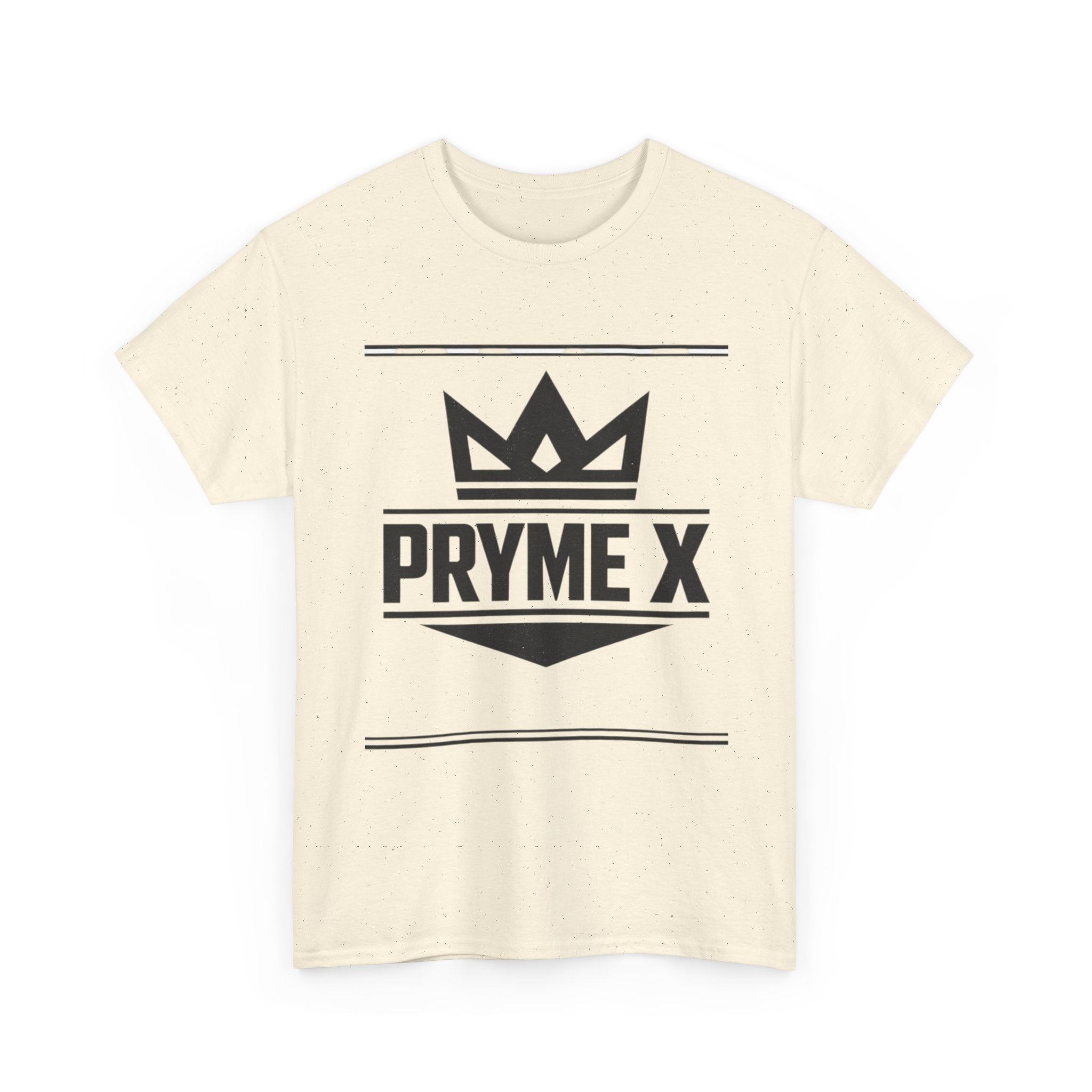 T-Shirt — PRYME X Crown Logo Tee (Streetwear, Minimal Monochrome)