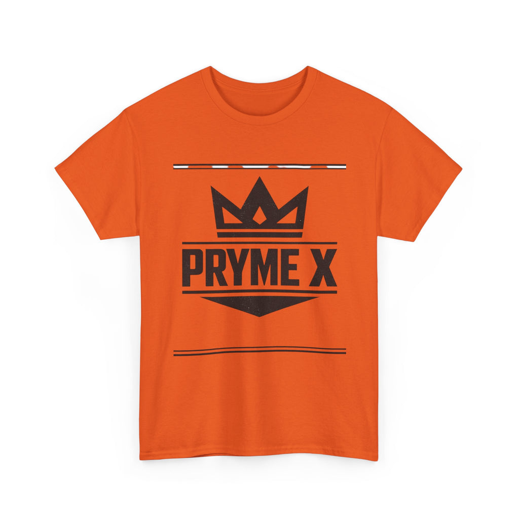 T-Shirt — PRYME X Crown Logo Tee (Streetwear, Minimal Monochrome)