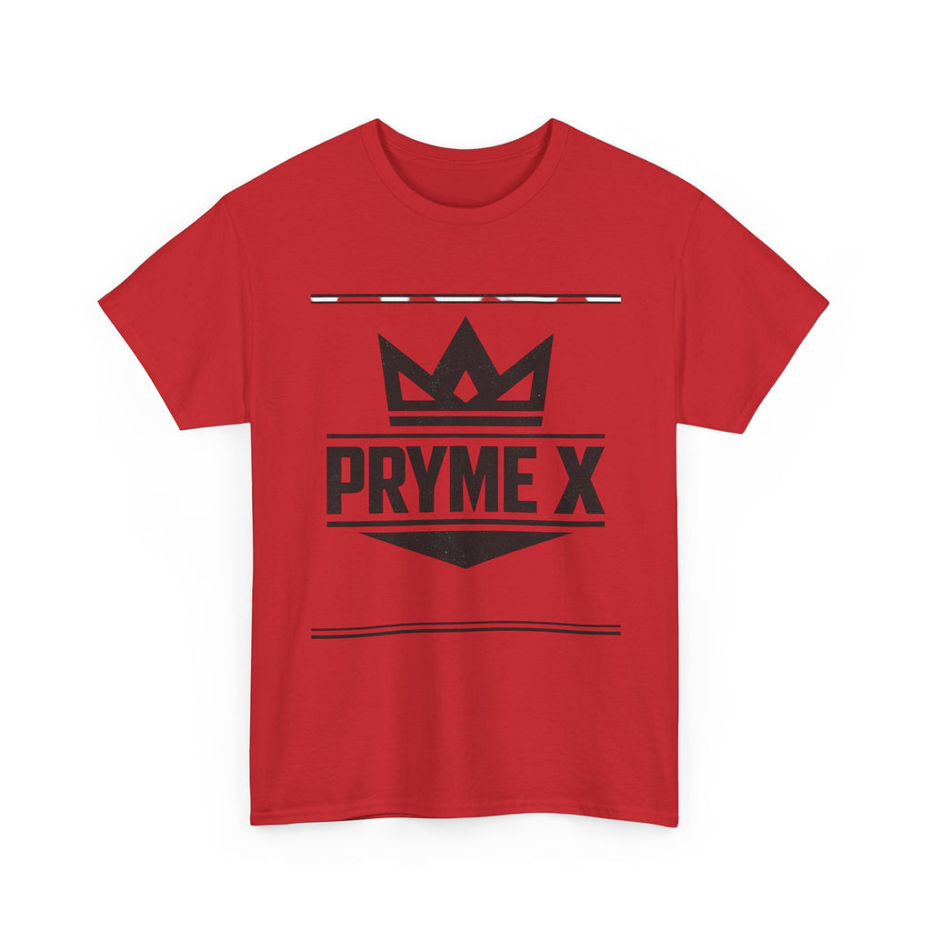 T-Shirt — PRYME X Crown Logo Tee (Streetwear, Minimal Monochrome)
